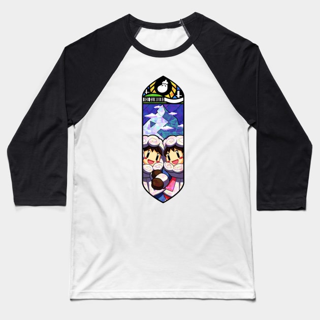 Ice Climbers Baseball T-Shirt by QuasQuas